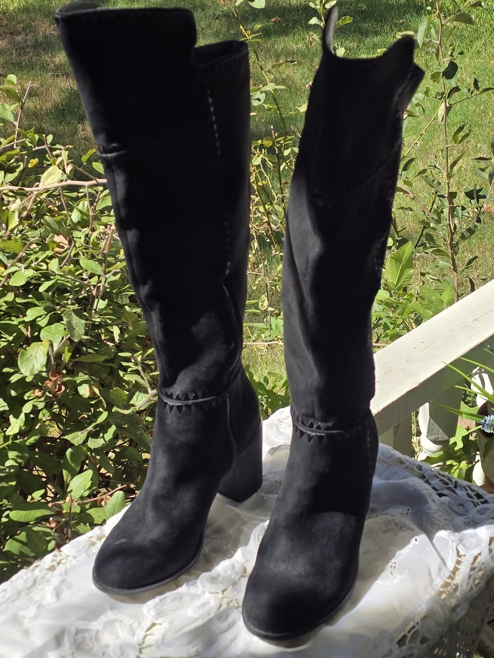 Universal Thread Black Faux Microsuede Over-The-Knee Asymmetrical Top Boots 9
